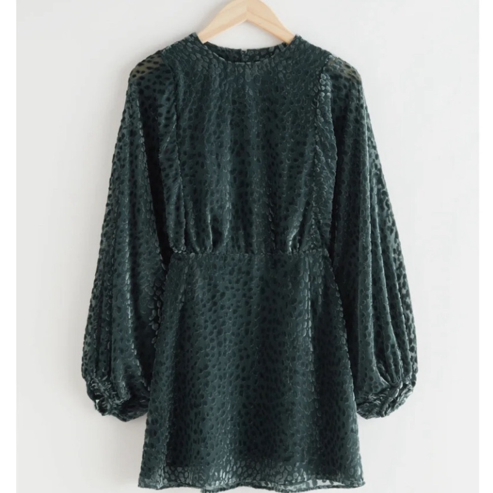 & OTHER STORIES Sheer Voluminous Sleeve Mini Dress - Picture 4 of 11